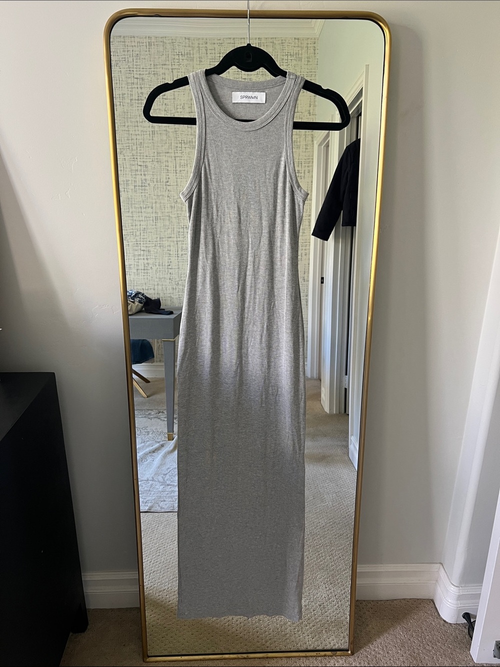 Sparrow Sleeveless Grey Maxi Tank Dress